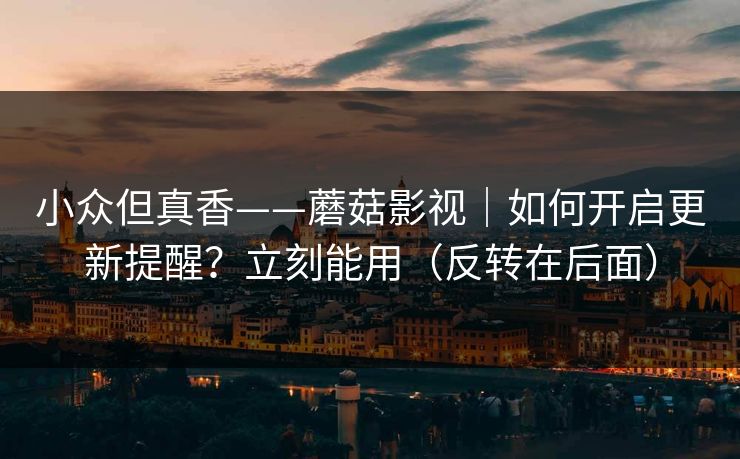 小众但真香——蘑菇影视｜如何开启更新提醒？立刻能用（反转在后面）