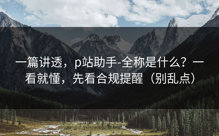 一篇讲透，p站助手-全称是什么？一看就懂，先看合规提醒（别乱点）