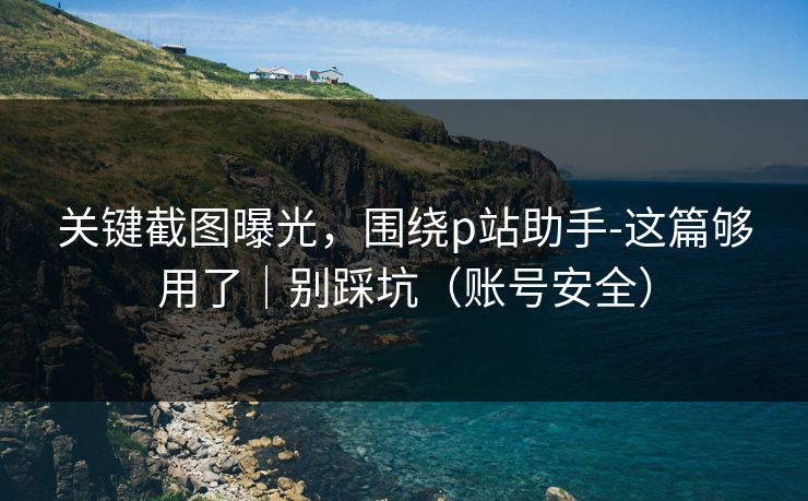 关键截图曝光，围绕p站助手-这篇够用了｜别踩坑（账号安全）