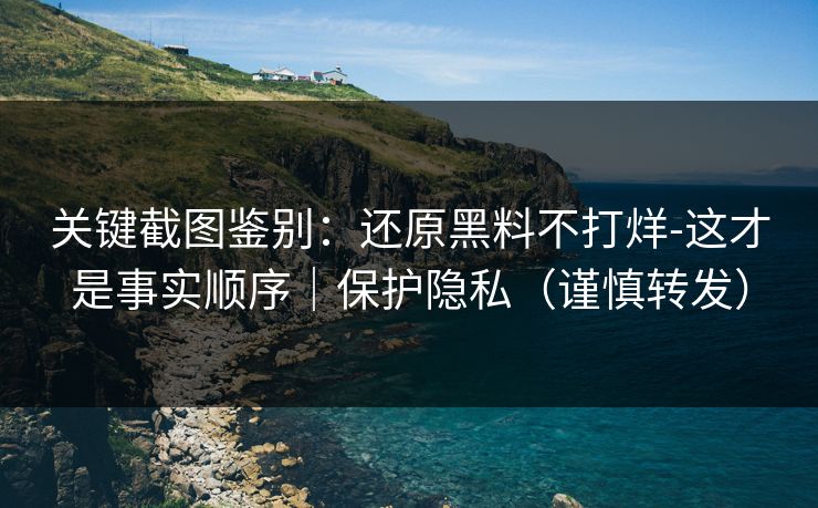关键截图鉴别：还原黑料不打烊-这才是事实顺序｜保护隐私（谨慎转发）