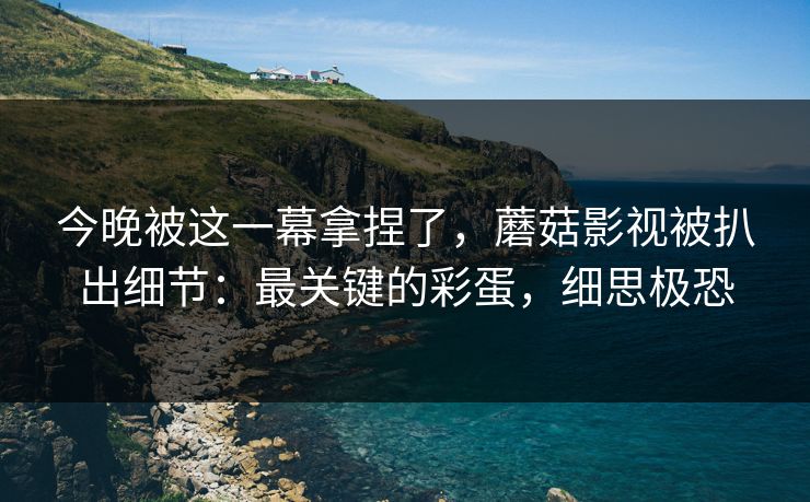 今晚被这一幕拿捏了，蘑菇影视被扒出细节：最关键的彩蛋，细思极恐