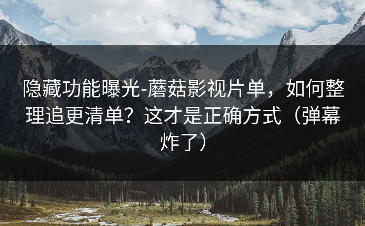 隐藏功能曝光-蘑菇影视片单，如何整理追更清单？这才是正确方式（弹幕炸了）