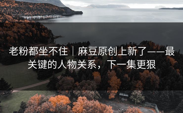 老粉都坐不住｜麻豆原创上新了——最关键的人物关系，下一集更狠