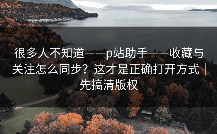 很多人不知道——p站助手——收藏与关注怎么同步?这才是正确打开方式|先搞清版权 很多人不知道——p站助手——收藏与关注怎么同步?这才是正确打开方式|先搞清版权