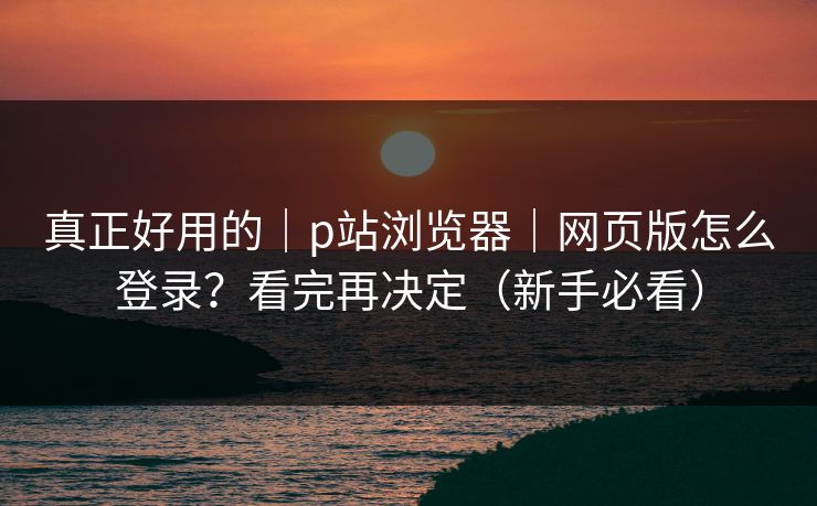 真正好用的｜p站浏览器｜网页版怎么登录？看完再决定（新手必看）