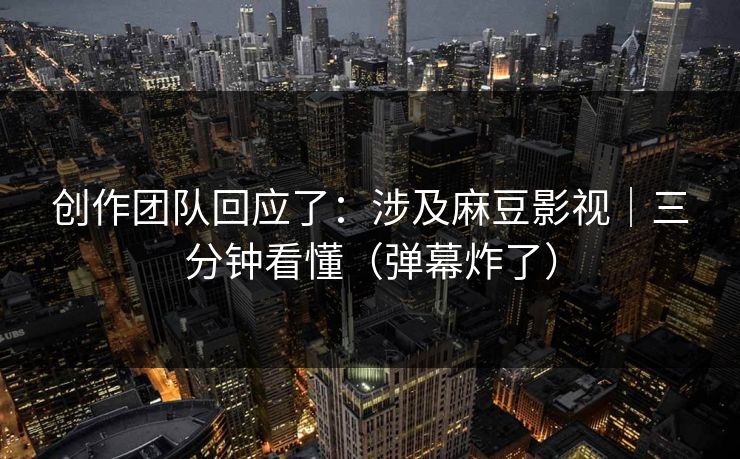 创作团队回应了：涉及麻豆影视｜三分钟看懂（弹幕炸了）